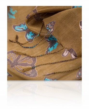 Палантин Женский S20-BUTTFLY/KHAKI.GREEN